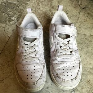 Size 13 Lavender and White Nike Velcro Shoes